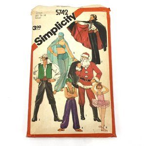 Simplicity Pattern 5742 Halloween Christmas 6 Costumes, Adult Medium 36-38